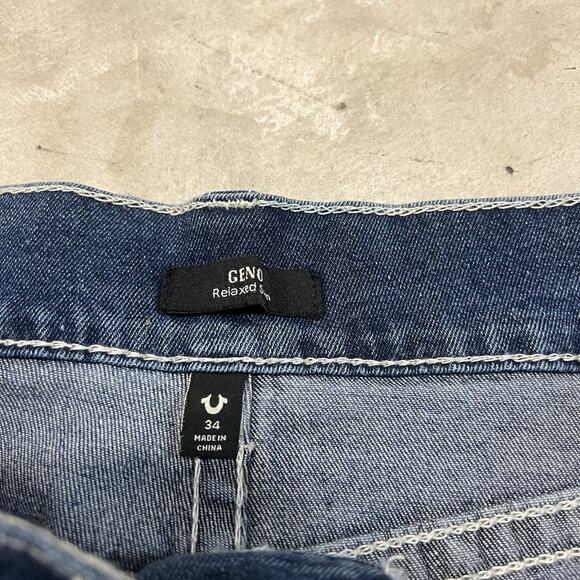 TRUE RELIGION Geno SN Flap Men’s Jeans Relaxed Slim Blue W34 L32 NWT - Picture 8 of 8